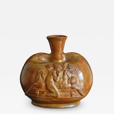 Psyche Imploring Cupid Unique Art Deco Vase 