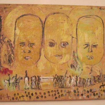 Purvis Young Large 8 x 4 Wood Panel Medium Purvis Young
