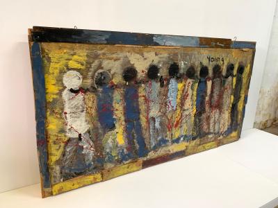 Purvis Young Original Purvis Young Extra Large Outsider Street Art