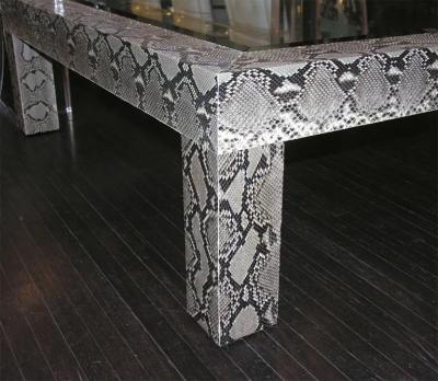 Python Cocktail Table with Inset Glass Top