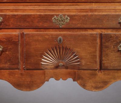 QUEEN ANNE BONNET TOP HIGH CHEST OF DRAWERS