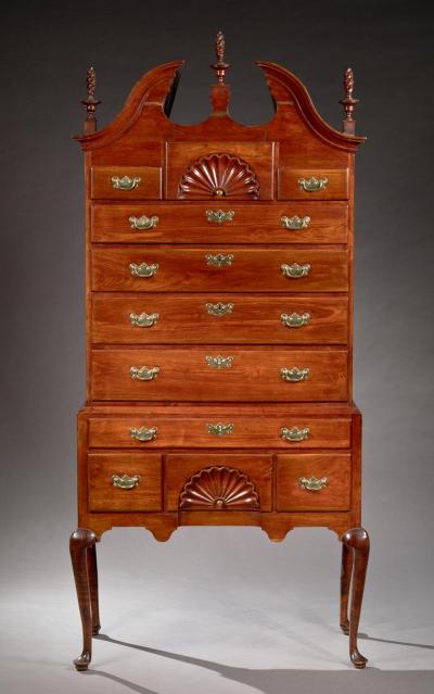 QUEEN ANNE BONNET TOP HIGHBOY