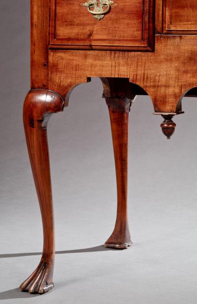 QUEEN ANNE FLAT TOP HIGHBOY WITH SPANISH FEET