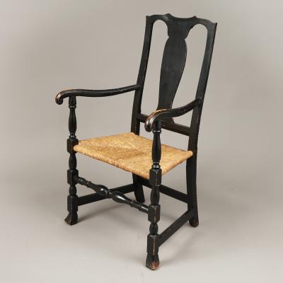 QUEEN ANNE PAINTED ARMCHAIR