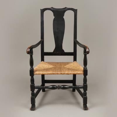 QUEEN ANNE PAINTED ARMCHAIR