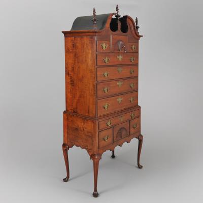 QUEEN ANNE SCROLL TOP HIGHBOY