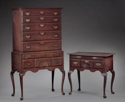 QUEEN ANNE SHELL CARVED HIGH CHEST OF DRAWERS