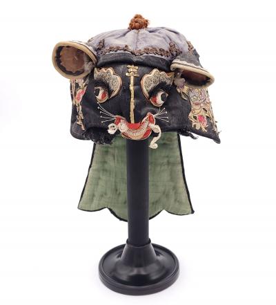 Qing Dynasty Zodiac Rat Embroidered Mask circa 1850