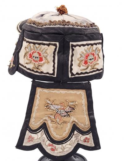 Qing Dynasty Zodiac Rat Embroidered Mask circa 1850