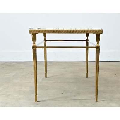 Quality Vintage French Brass and Marble Coffee Table