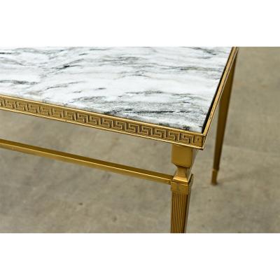 Quality Vintage French Brass and Marble Coffee Table