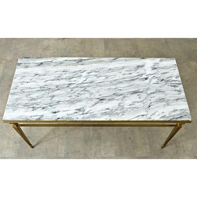 Quality Vintage French Brass and Marble Coffee Table