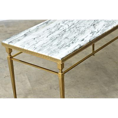 Quality Vintage French Brass and Marble Coffee Table