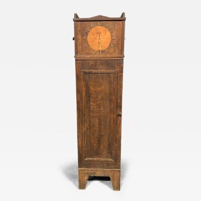 Quarter Sawn Oak Arts Crafts Floor Clock with Cabinet