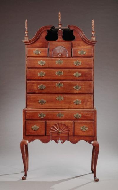 Queen Anne Bonnet Top Highboy