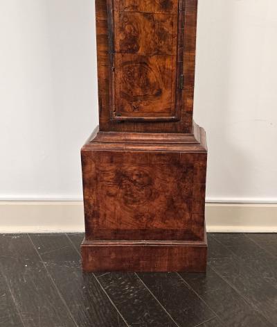 Queen Anne Burl Walnut Long Case Clock by Thomas Perkins