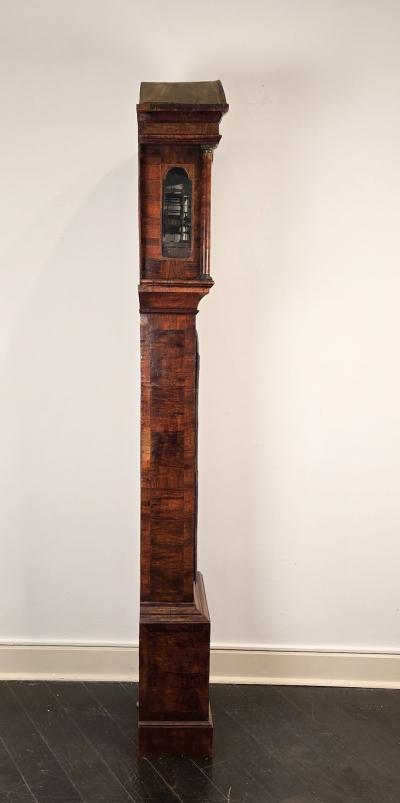Queen Anne Burl Walnut Long Case Clock by Thomas Perkins