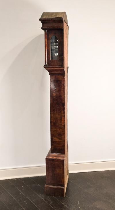 Queen Anne Burl Walnut Long Case Clock by Thomas Perkins