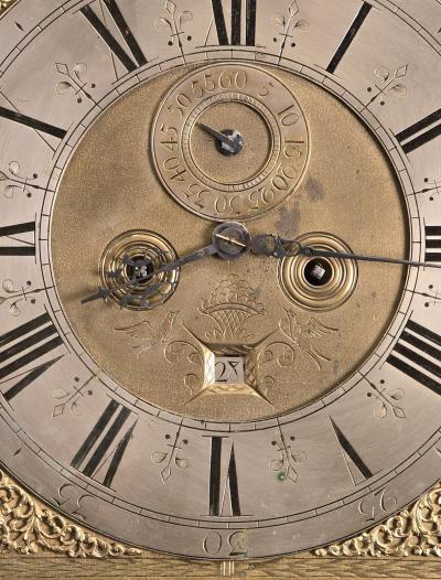 Queen Anne Burl Walnut Long Case Clock by Thomas Perkins