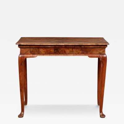 Queen Anne Burl Walnut Side Table