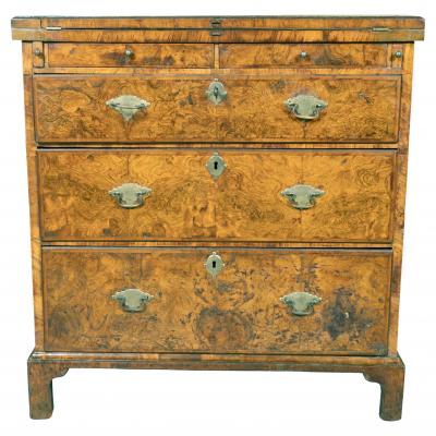 Queen Anne Burr Walnut Bachelors Chest