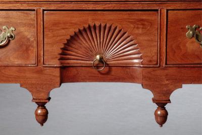 Queen Anne Lowboy with a Fan Carved Drawer