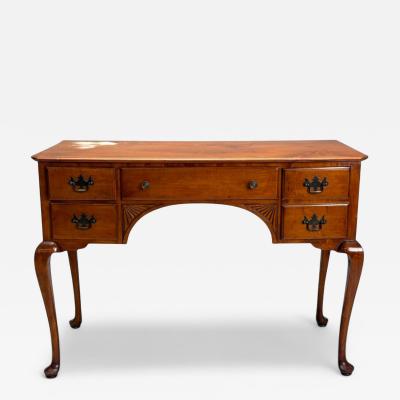 Queen Anne Mahogany Brass Writing Desk England 1900s
