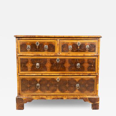 Queen Anne Oyster Veneer Chest Of Drawers