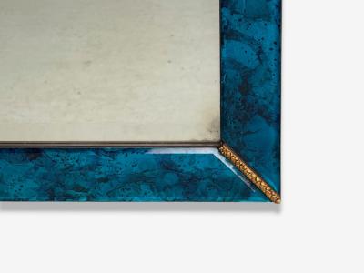 Queen Anne Style Blue Antiqued Beveled Glass Venetian Wall Mirrors 21st C 