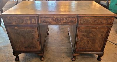 Queen Anne Style Pedestal Desk