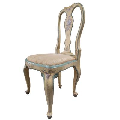 Queen Anne Style Polychrome Chinoiserie Chairs from the 19th century