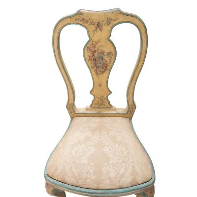 Queen Anne Style Polychrome Chinoiserie Chairs from the 19th century