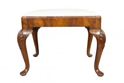Queen Anne Style Walnut Bench