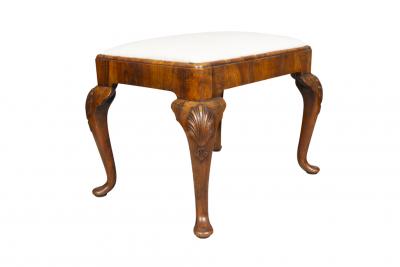 Queen Anne Style Walnut Bench