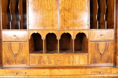 Queen Anne Walnut Double Dome Bureau Bookcase