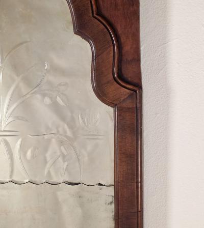 Queen Anne Walnut Pier Mirror England circa 1800