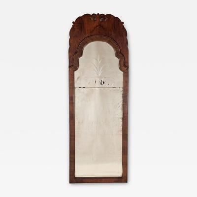 Queen Anne Walnut Pier Mirror England circa 1800