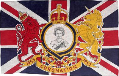 Queen Elizabeth II Coronation Flag 1953