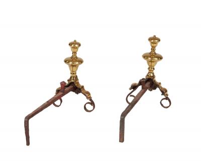 Queens Head Andirons