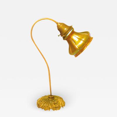 Quezal Glass Desk Lamp circa 1910