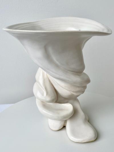 R A Pesce R A Pesce Tornado Ceramic Vessel Ivory Glaze