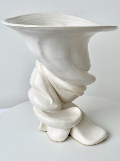 R A Pesce R A Pesce Tornado Ceramic Vessel Ivory Glaze