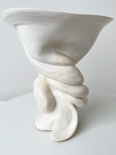 R A Pesce R A Pesce Tornado Ceramic Vessel Ivory Glaze
