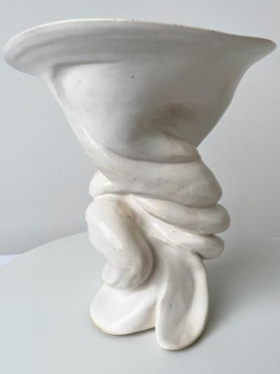 R A Pesce R A Pesce Tornado Ceramic Vessel Ivory Glaze