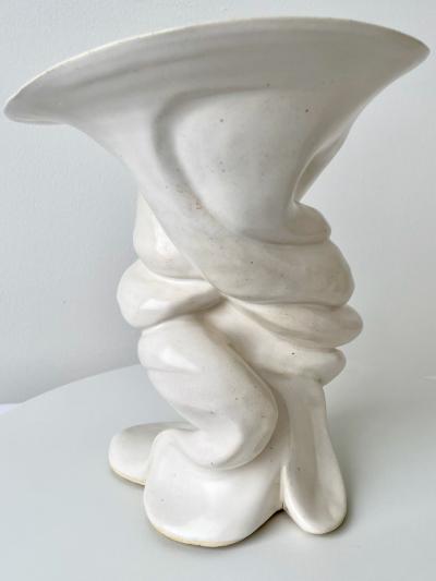 R A Pesce R A Pesce Tornado Ceramic Vessel Ivory Glaze