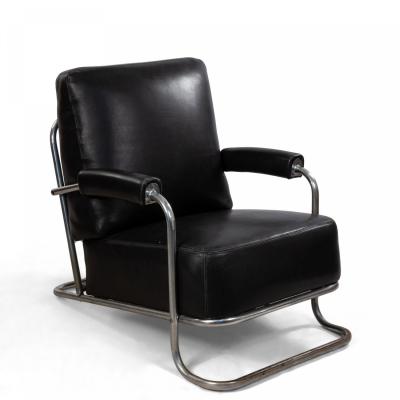 R C Coquery French Art Deco Tubular Chrome Arm Chair