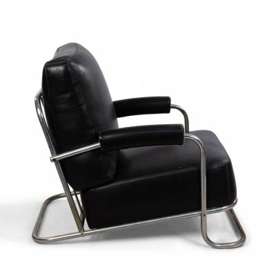 R C Coquery French Art Deco Tubular Chrome Arm Chair