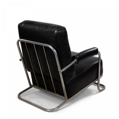 R C Coquery French Art Deco Tubular Chrome Arm Chair