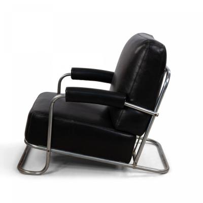 R C Coquery French Art Deco Tubular Chrome Arm Chair