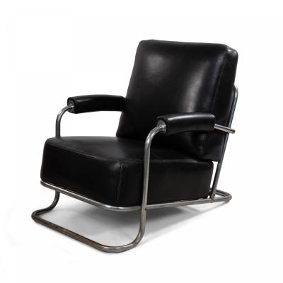 R C Coquery French Art Deco Tubular Chrome Arm Chair